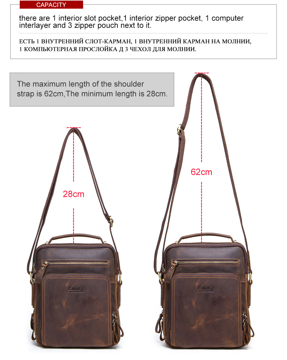 Angel Vintage Crazy Horse Leather Men's Bag Multifunctional Foreign Trade Occident Fashion Bag CrossBorder on Behalf Angel Vintage Crazy Horse Leather Men's Bag Multifunctional Foreign Trade Occident Fashion Bag CrossBorder on Behalf