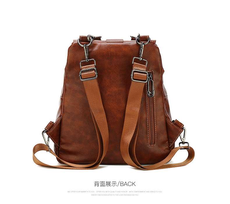 European and American Retro Three-Purpose Multipurpose Backpack Texture Genuine Leather Portable Backpack New Fashion Bag Cover Bag for Women European and American Retro Three-Purpose Multipurpose Backpack Texture Genuine Leather Portable Backpack New Fashion Bag Cover Bag for Women