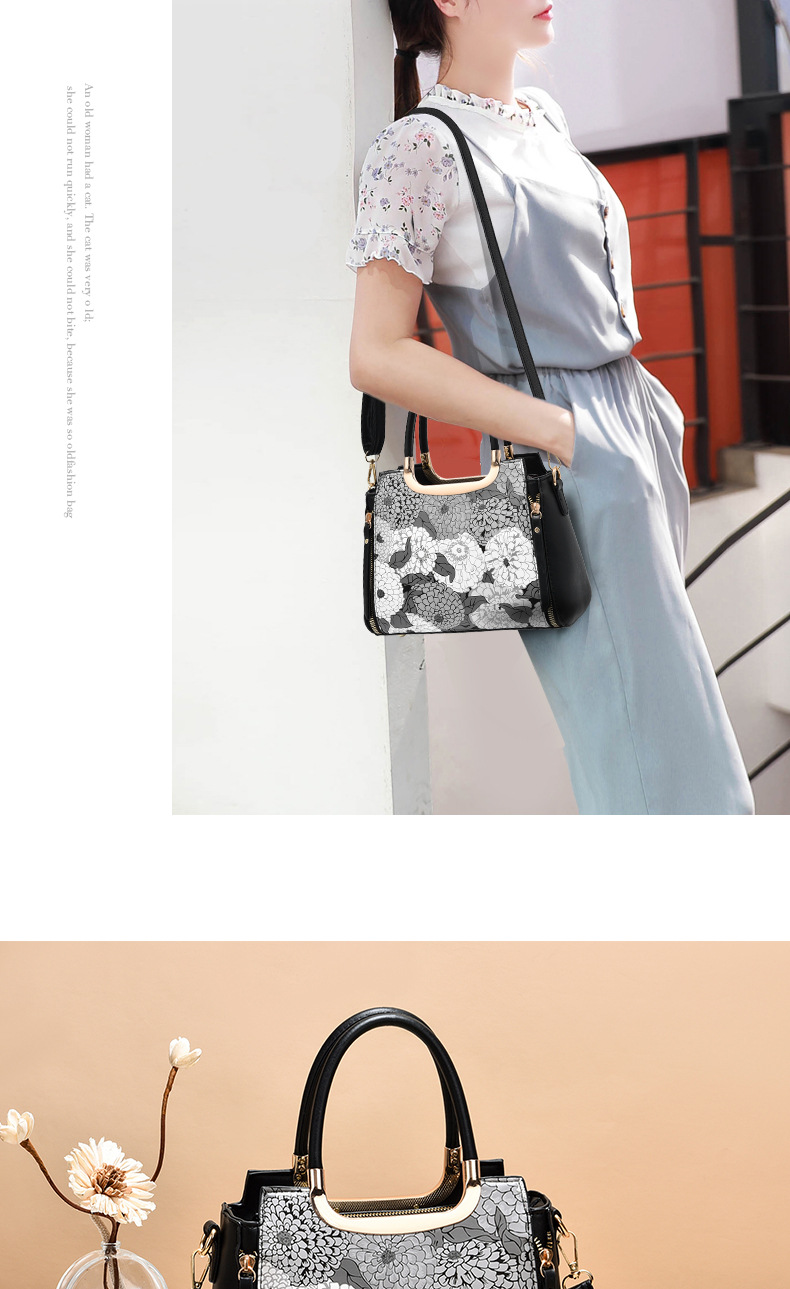 Tote Bag Women's 2021 New Fashion Bag Large Capacity Shoulder Hand Painted Graffiti Bag Fashion Handbag 12015