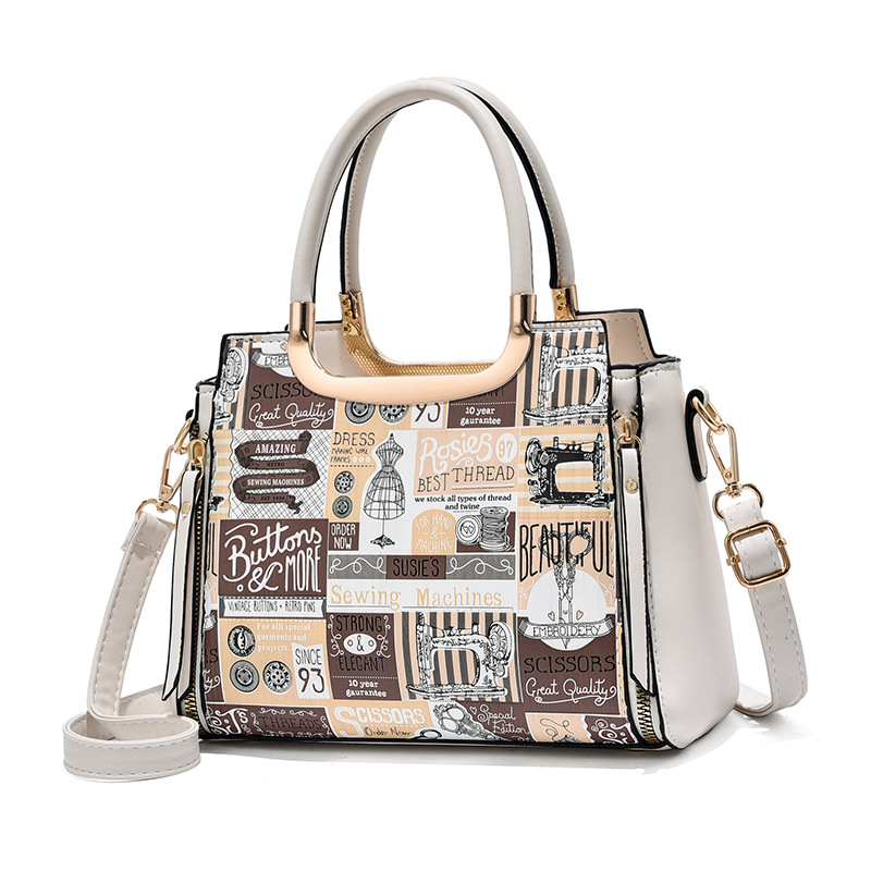 Tote Bag Women&#039;s 2021 New Fashion Bag Large Capacity Shoulder Hand Painted Graffiti Bag Fashion Handbag 12015