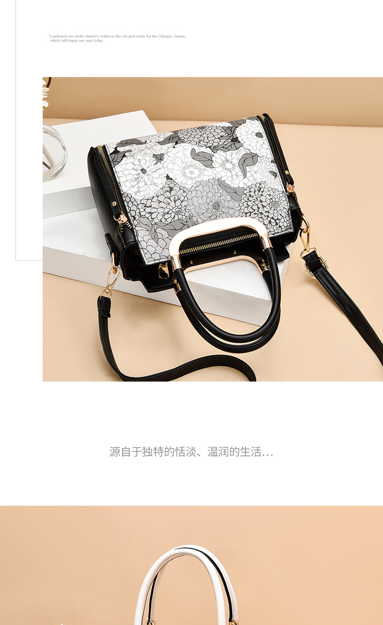 Tote Bag Women's 2021 New Fashion Bag Large Capacity Shoulder Hand Painted Graffiti Bag Fashion Handbag 12015