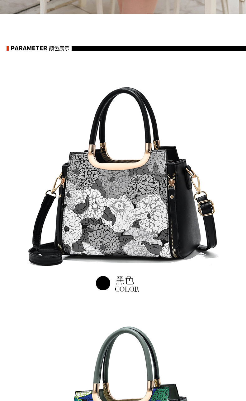 Tote Bag Women's 2021 New Fashion Bag Large Capacity Shoulder Hand Painted Graffiti Bag Fashion Handbag 12015