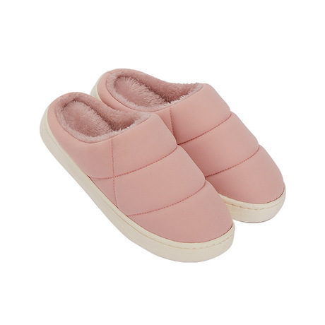 Cotton slippers lovers winter thermal home thick - soled waterproof indoor men &#039;s fashion bag head simple express female plush