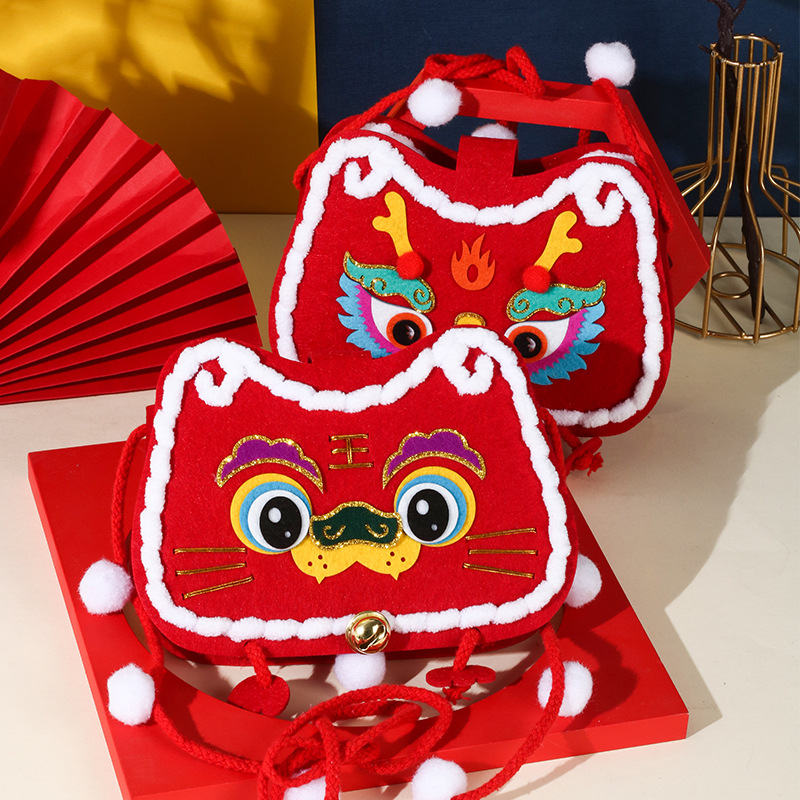 New Year Handmade DIY National Fashion Bag Spring Festival Gift Children&#039;s Handmade Non-Woven Material Bag Making Educational Toys