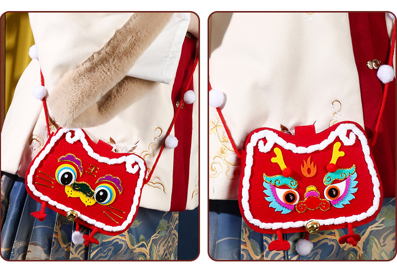 New Year Handmade DIY National Fashion Bag Spring Festival Gift Children's Handmade Non-Woven Material Bag Making Educational Toys