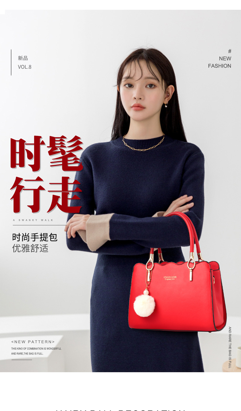 Factory Direct Sales Big Bag Women's Big Bag Shoulder Big Bag Women's Handbag Messenger Bag Fashion Bag New
