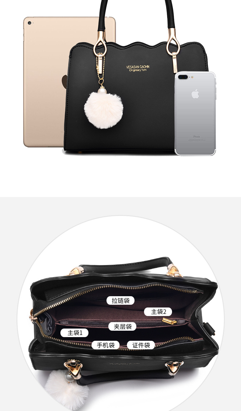 Factory Direct Sales Big Bag Women's Big Bag Shoulder Big Bag Women's Handbag Messenger Bag Fashion Bag New
