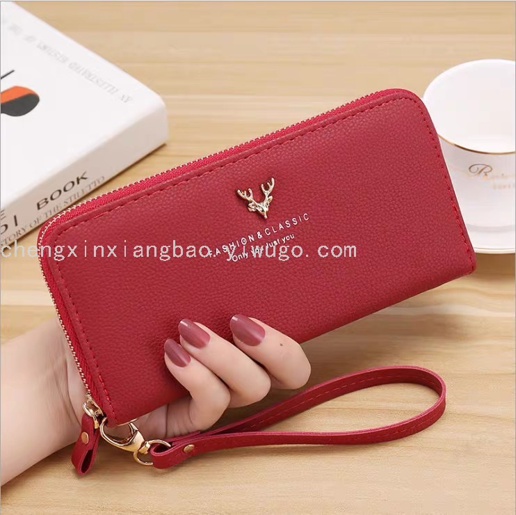 Customized Single-Pull Bag Women&#039;s Wallet Women&#039;s Bag Cross-Border Hot Sale Pu Hand Bag Mobile Phone Bag Fashion Bag