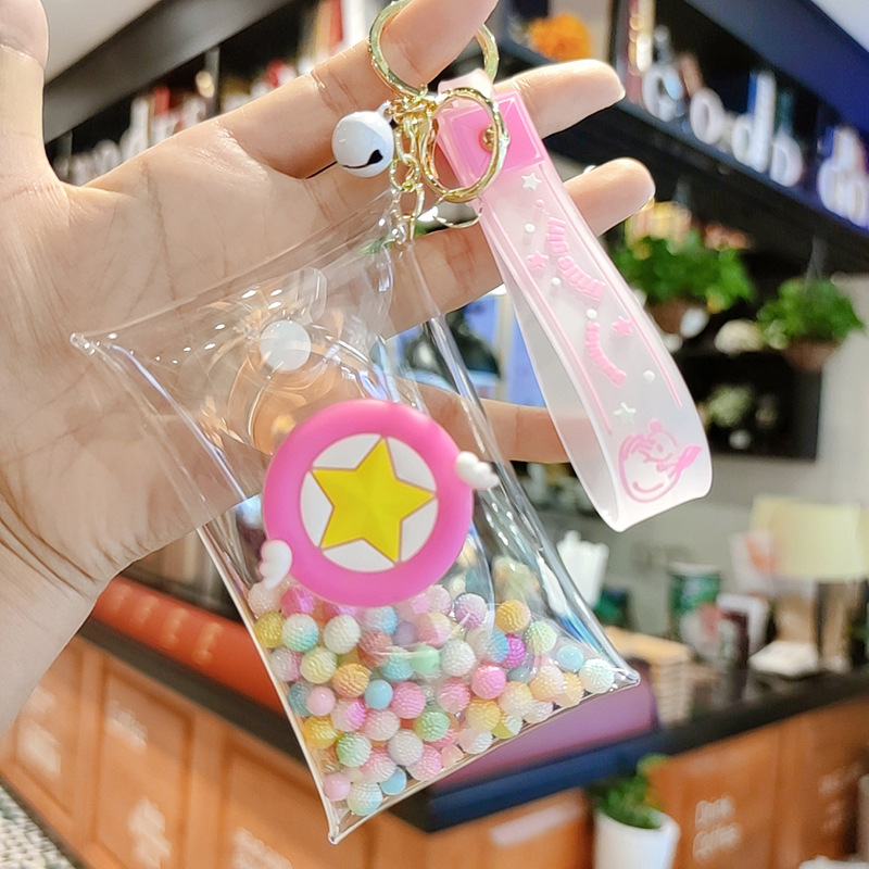 Baby Carrying Strap Pack PVC Blind Box Cartoon Doll Bag Change Transparent Key Case Earphone Trinket Storage Bag Buckle