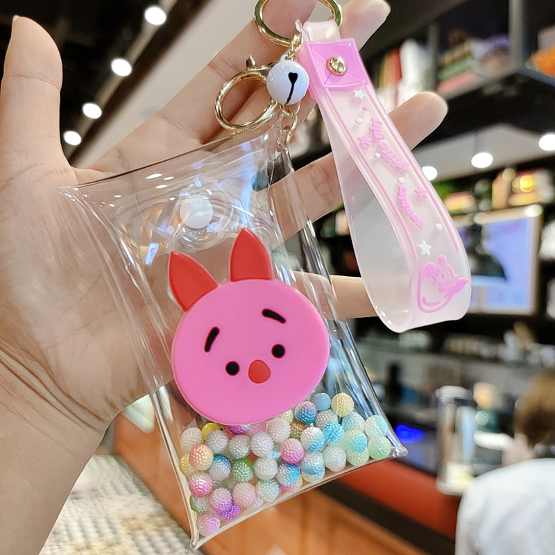 Baby Carrying Strap Pack PVC Blind Box Cartoon Doll Bag Change Transparent Key Case Earphone Trinket Storage Bag Buckle