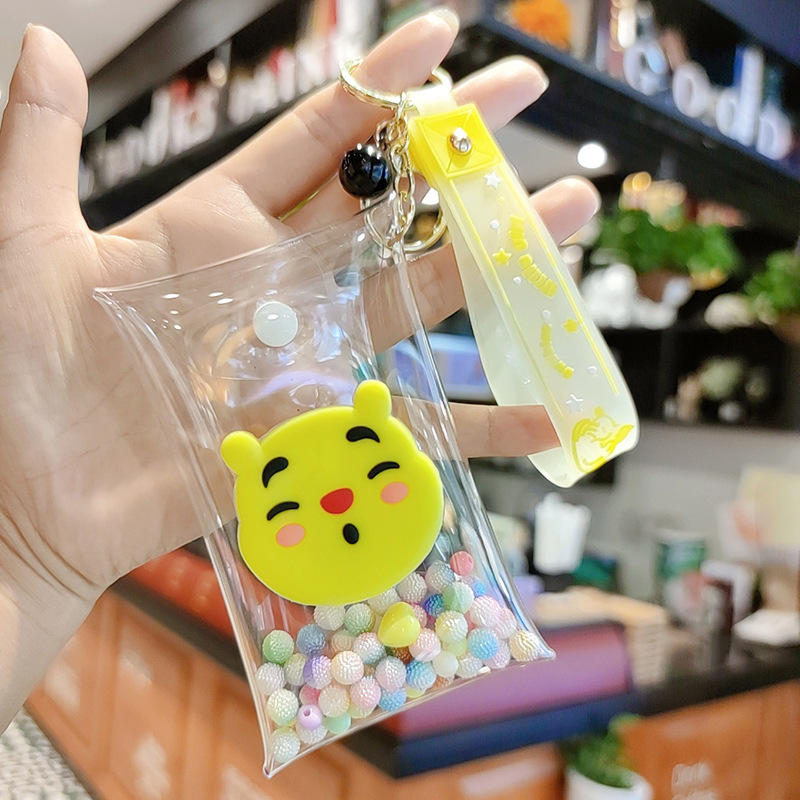 Baby Carrying Strap Pack PVC Blind Box Cartoon Doll Bag Change Transparent Key Case Earphone Trinket Storage Bag Buckle