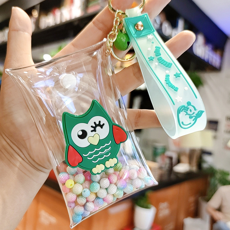 Baby Carrying Strap Pack PVC Blind Box Cartoon Doll Bag Change Transparent Key Case Earphone Trinket Storage Bag Buckle