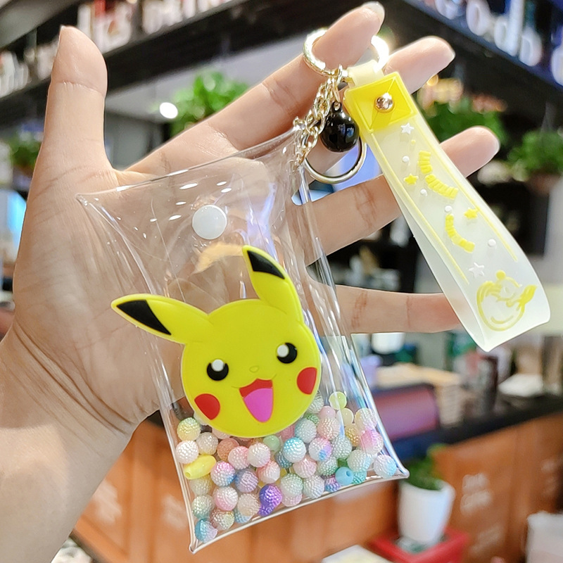 Baby Carrying Strap Pack PVC Blind Box Cartoon Doll Bag Change Transparent Key Case Earphone Trinket Storage Bag Buckle