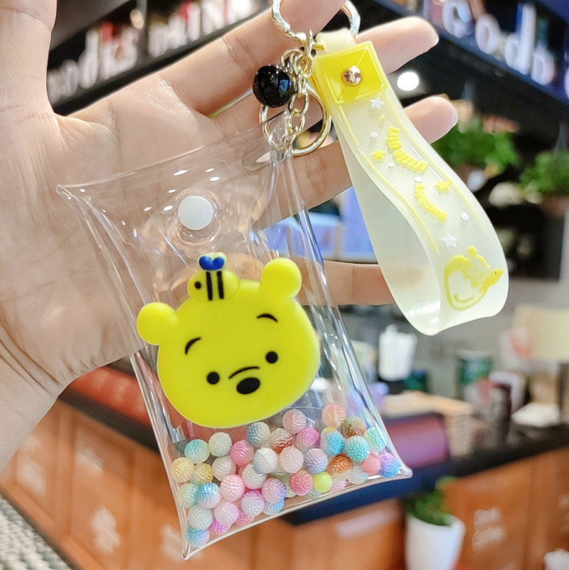 Baby Carrying Strap Pack PVC Blind Box Cartoon Doll Bag Change Transparent Key Case Earphone Trinket Storage Bag Buckle