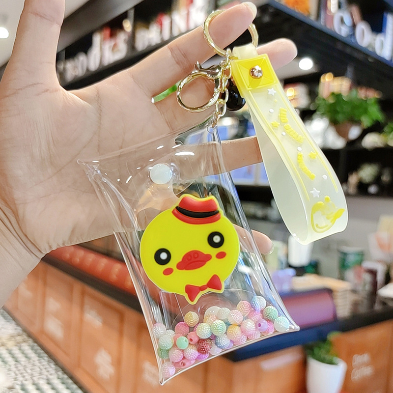 Baby Carrying Strap Pack PVC Blind Box Cartoon Doll Bag Change Transparent Key Case Earphone Trinket Storage Bag Buckle