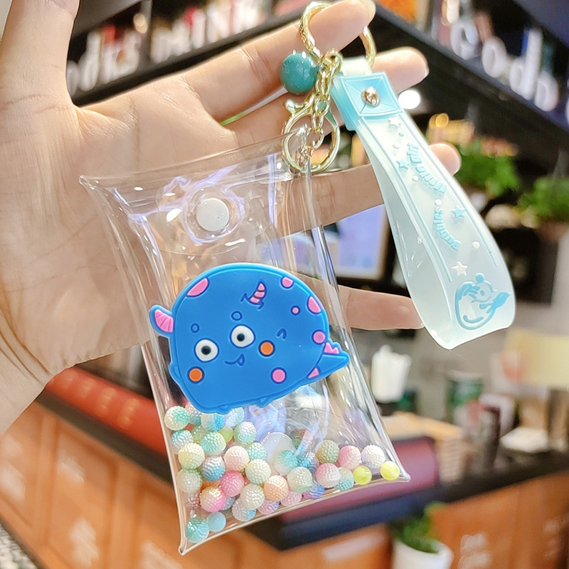 Baby Carrying Strap Pack PVC Blind Box Cartoon Doll Bag Change Transparent Key Case Earphone Trinket Storage Bag Buckle