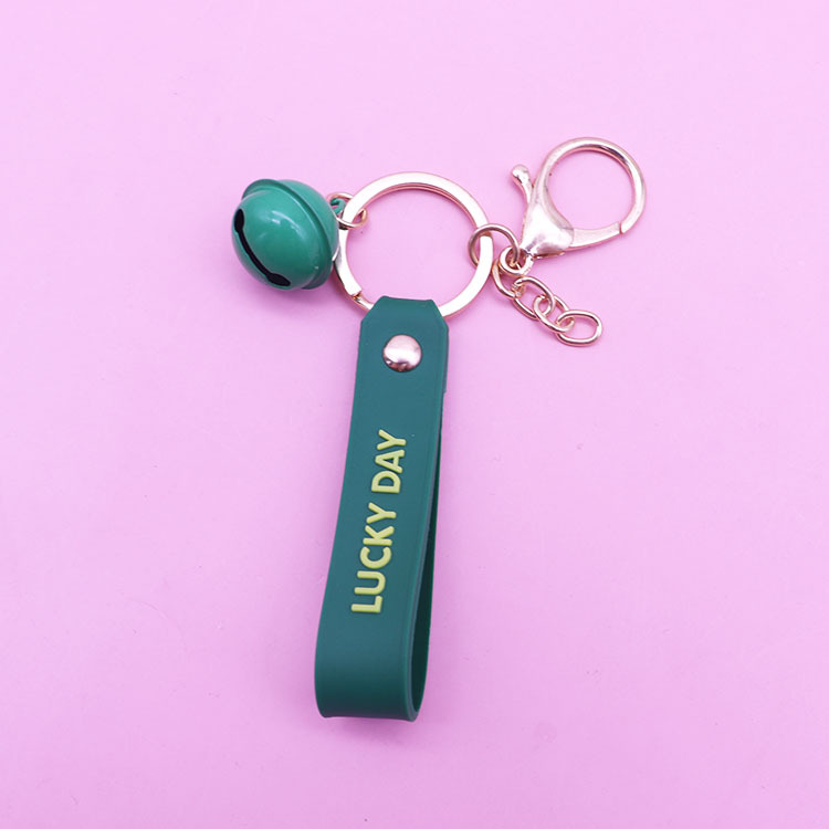 Girl Heart Bell Key Buckle Phone Case Pendant Letter PVC Soft Rubber Schoolbag Key Lanyard Festival Small Gift