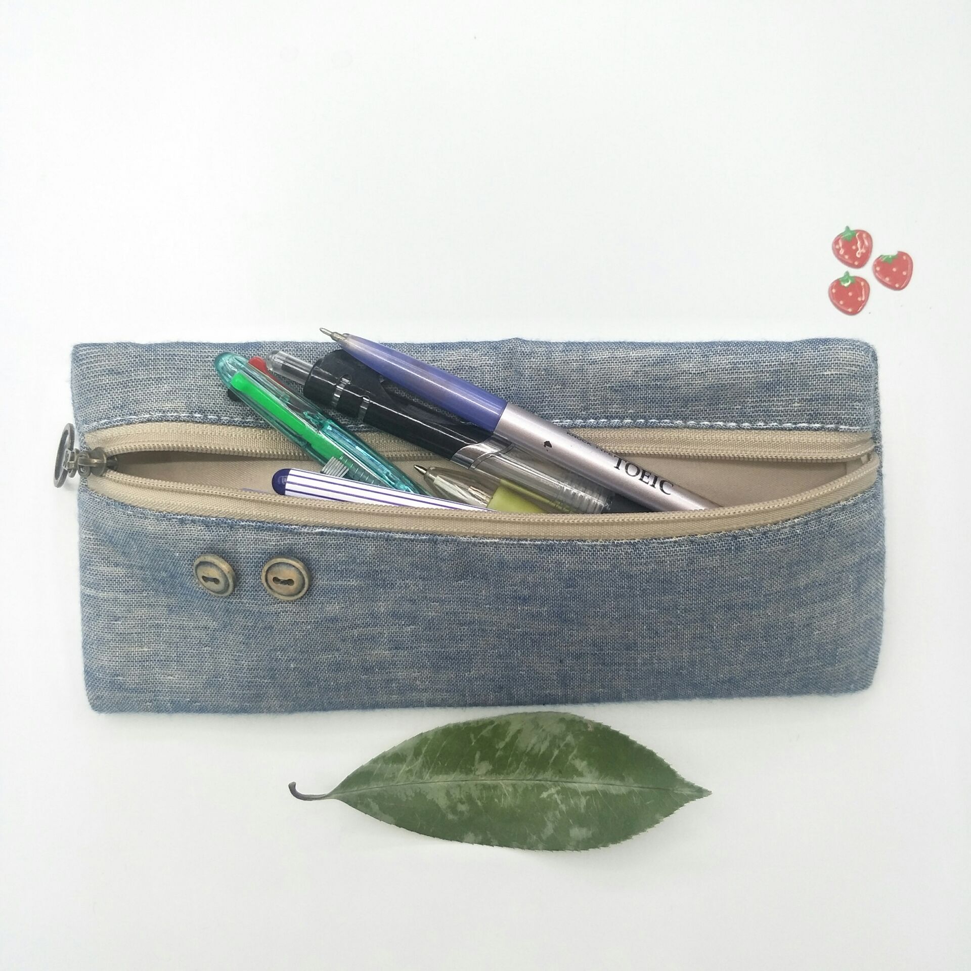 New Cotton and Linen Double Wooden Buckle Boxer Pencil Case Student Stationery Bag Storage Tool Pencil Bag New Cotton and Linen Double Wooden Buckle Boxer Pencil Case Student Stationery Bag Storage Tool Pencil Bag