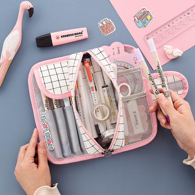 Guangzhou Qingsheng Angoo Creative Buckle Pencil Case Primary and Secondary School Students Large Capacity Internet Celebrity Female Stationery Simple Storage Pencil Case