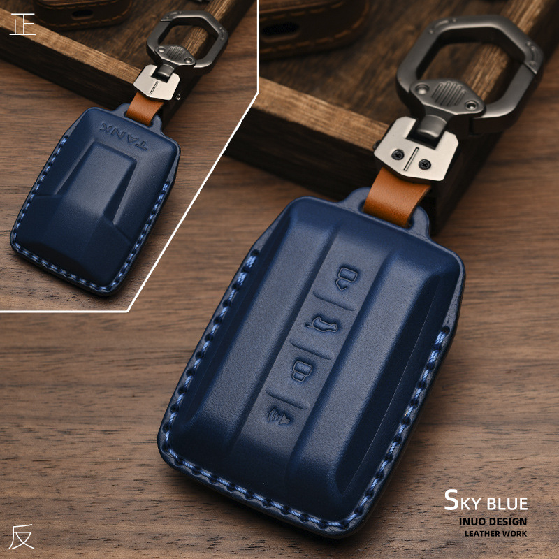 For Tank 300 Key Cover New Great Wall Tank Cyberranger off-Road Version Car Genuine Leather Bag Case Buckle