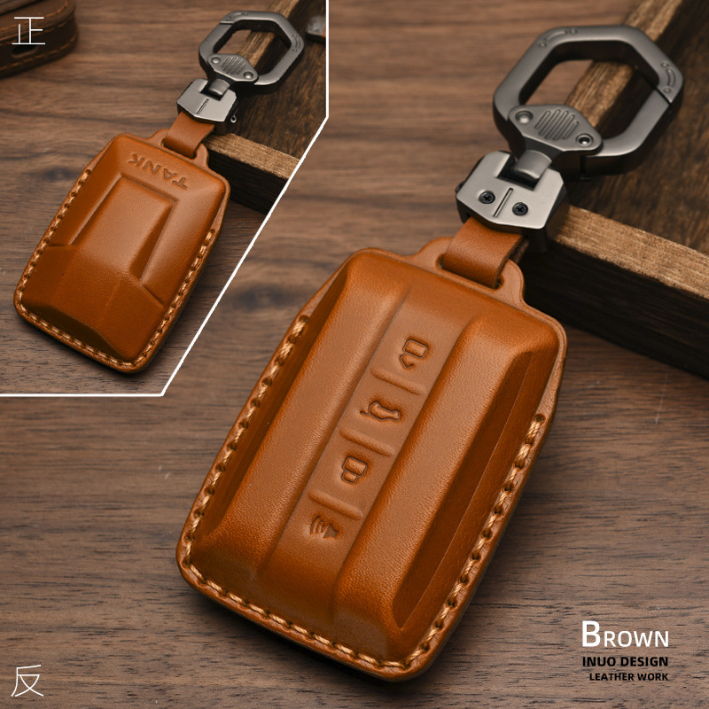 For Tank 300 Key Cover New Great Wall Tank Cyberranger off-Road Version Car Genuine Leather Bag Case Buckle