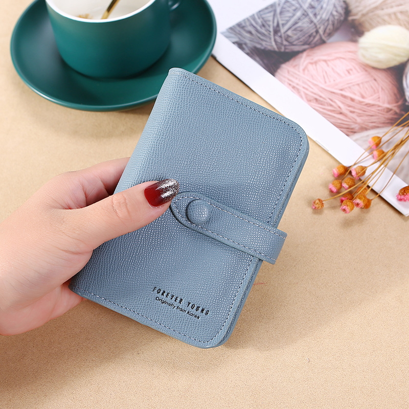 New 2021 Women&#039;s Hand-Held Change Key Case Simple Japanese and Korean Buckle Multi-Functional Short Keychain Multiple Card Slots