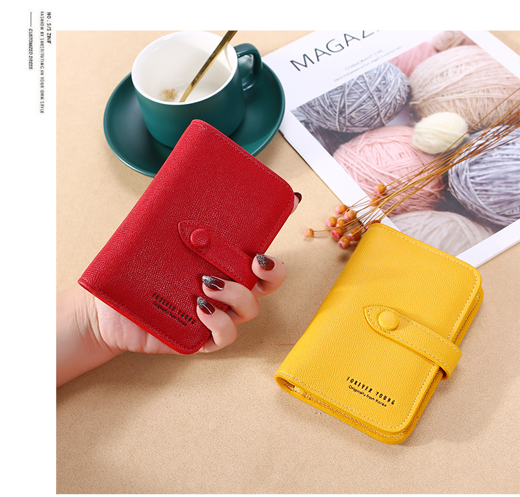 New 2021 Women's Hand-Held Change Key Case Simple Japanese and Korean Buckle Multi-Functional Short Keychain Multiple Card Slots