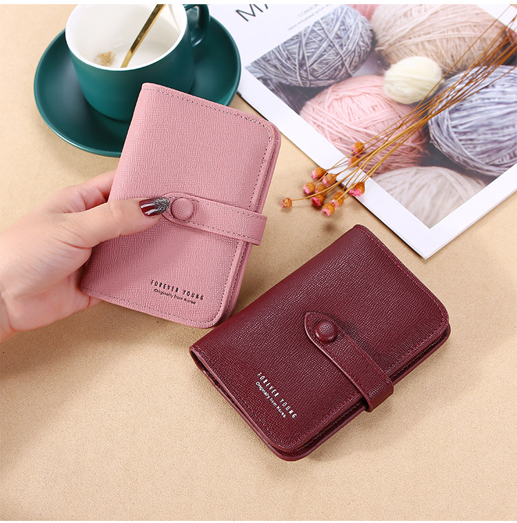 New 2021 Women's Hand-Held Change Key Case Simple Japanese and Korean Buckle Multi-Functional Short Keychain Multiple Card Slots