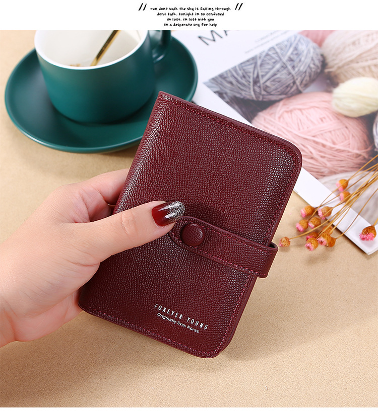 New 2021 Women's Hand-Held Change Key Case Simple Japanese and Korean Buckle Multi-Functional Short Keychain Multiple Card Slots