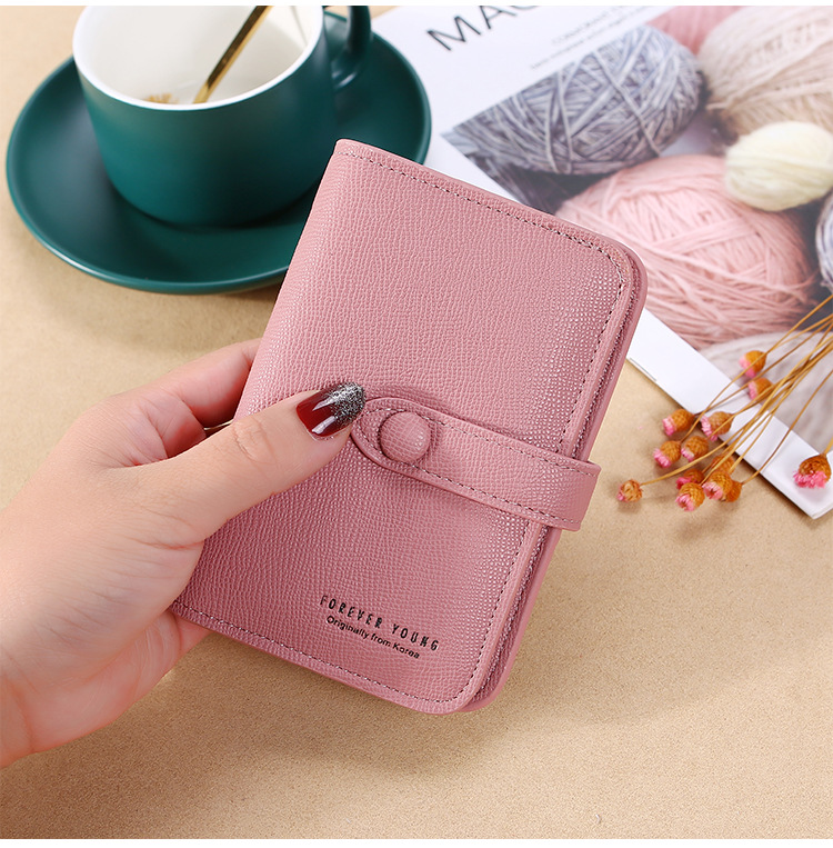 New 2021 Women's Hand-Held Change Key Case Simple Japanese and Korean Buckle Multi-Functional Short Keychain Multiple Card Slots