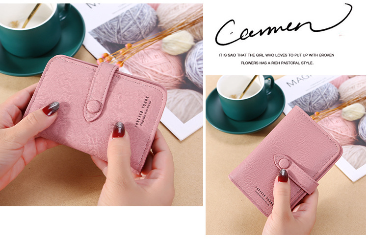 New 2021 Women's Hand-Held Change Key Case Simple Japanese and Korean Buckle Multi-Functional Short Keychain Multiple Card Slots