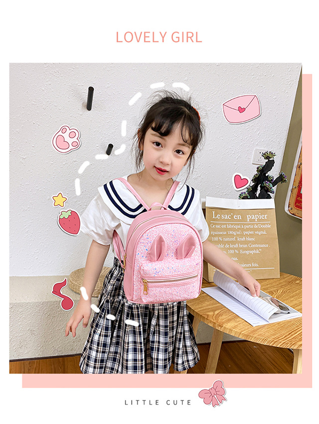 2021 New 2-8 Years Old Western Style Backpack Long Ears Cute Cartoon Bag Children's Bag Factory Wholesale