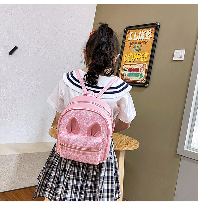 2021 New 2-8 Years Old Western Style Backpack Long Ears Cute Cartoon Bag Children's Bag Factory Wholesale