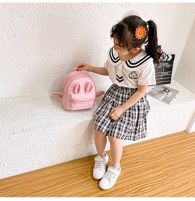 2021 New 2-8 Years Old Western Style Backpack Long Ears Cute Cartoon Bag Children's Bag Factory Wholesale