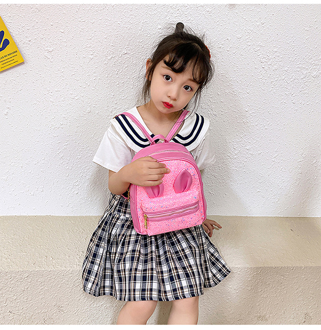 2021 New 2-8 Years Old Western Style Backpack Long Ears Cute Cartoon Bag Children's Bag Factory Wholesale