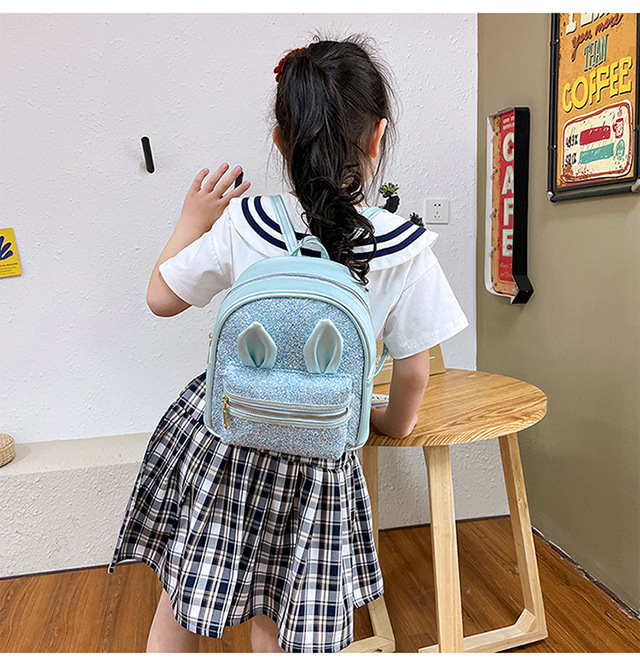 2021 New 2-8 Years Old Western Style Backpack Long Ears Cute Cartoon Bag Children's Bag Factory Wholesale