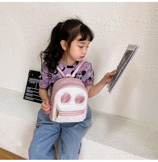 2021 New 2-8 Years Old Western Style Backpack Long Ears Cute Cartoon Bag Children's Bag Factory Wholesale