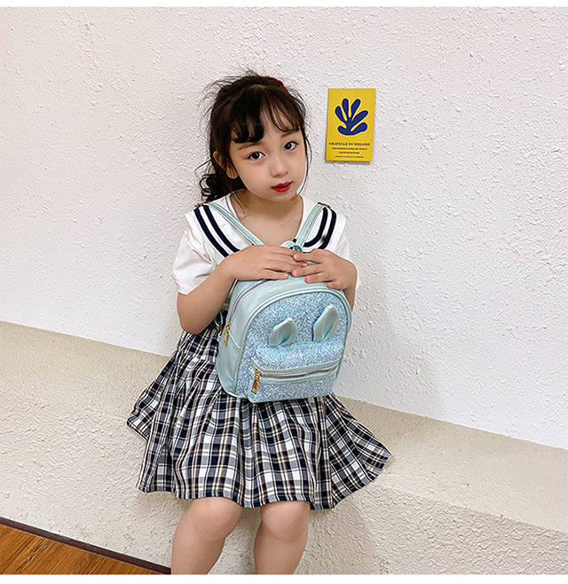 2021 New 2-8 Years Old Western Style Backpack Long Ears Cute Cartoon Bag Children's Bag Factory Wholesale
