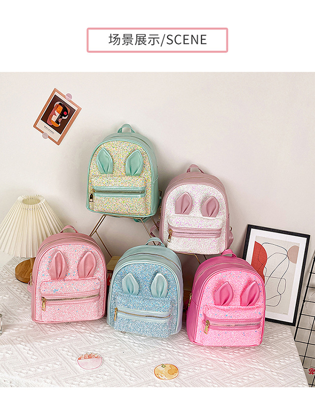 2021 New 2-8 Years Old Western Style Backpack Long Ears Cute Cartoon Bag Children's Bag Factory Wholesale