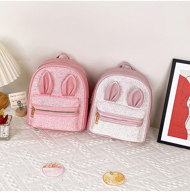 2021 New 2-8 Years Old Western Style Backpack Long Ears Cute Cartoon Bag Children's Bag Factory Wholesale