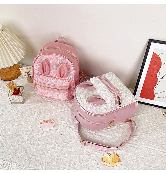 2021 New 2-8 Years Old Western Style Backpack Long Ears Cute Cartoon Bag Children's Bag Factory Wholesale