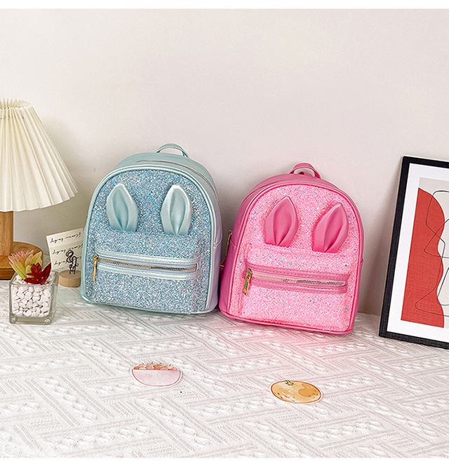 2021 New 2-8 Years Old Western Style Backpack Long Ears Cute Cartoon Bag Children's Bag Factory Wholesale