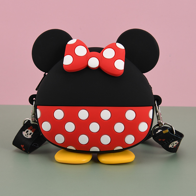 New Children&#039;s Casual Cartoon Bag Silicone Mickey Bag Minnie Bag Children&#039;s Shoulder Crossbody Coin Purse