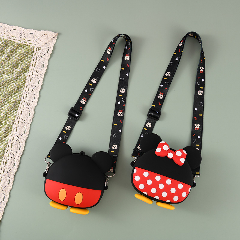 New Children&#039;s Casual Cartoon Bag Silicone Mickey Bag Minnie Bag Children&#039;s Shoulder Crossbody Coin Purse