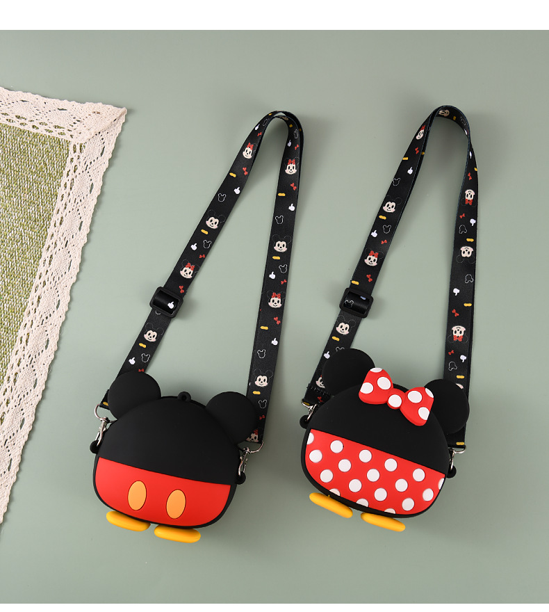 New Children's Casual Cartoon Bag Silicone Mickey Bag Minnie Bag Children's Shoulder Crossbody Coin Purse