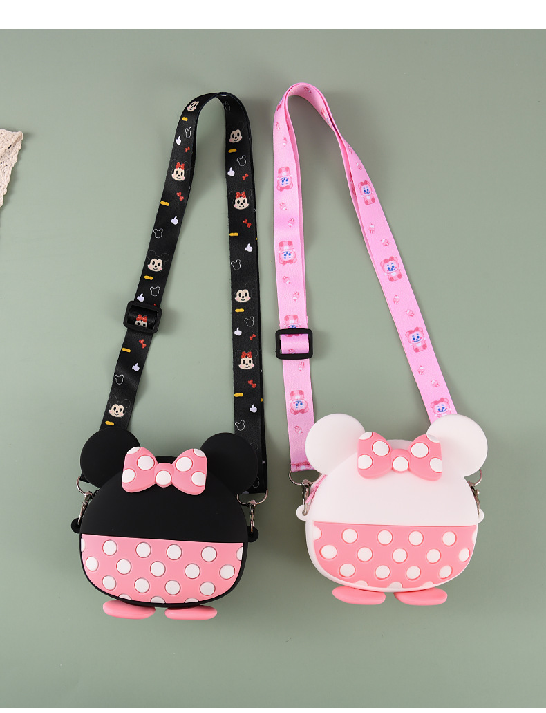 New Children's Casual Cartoon Bag Silicone Mickey Bag Minnie Bag Children's Shoulder Crossbody Coin Purse