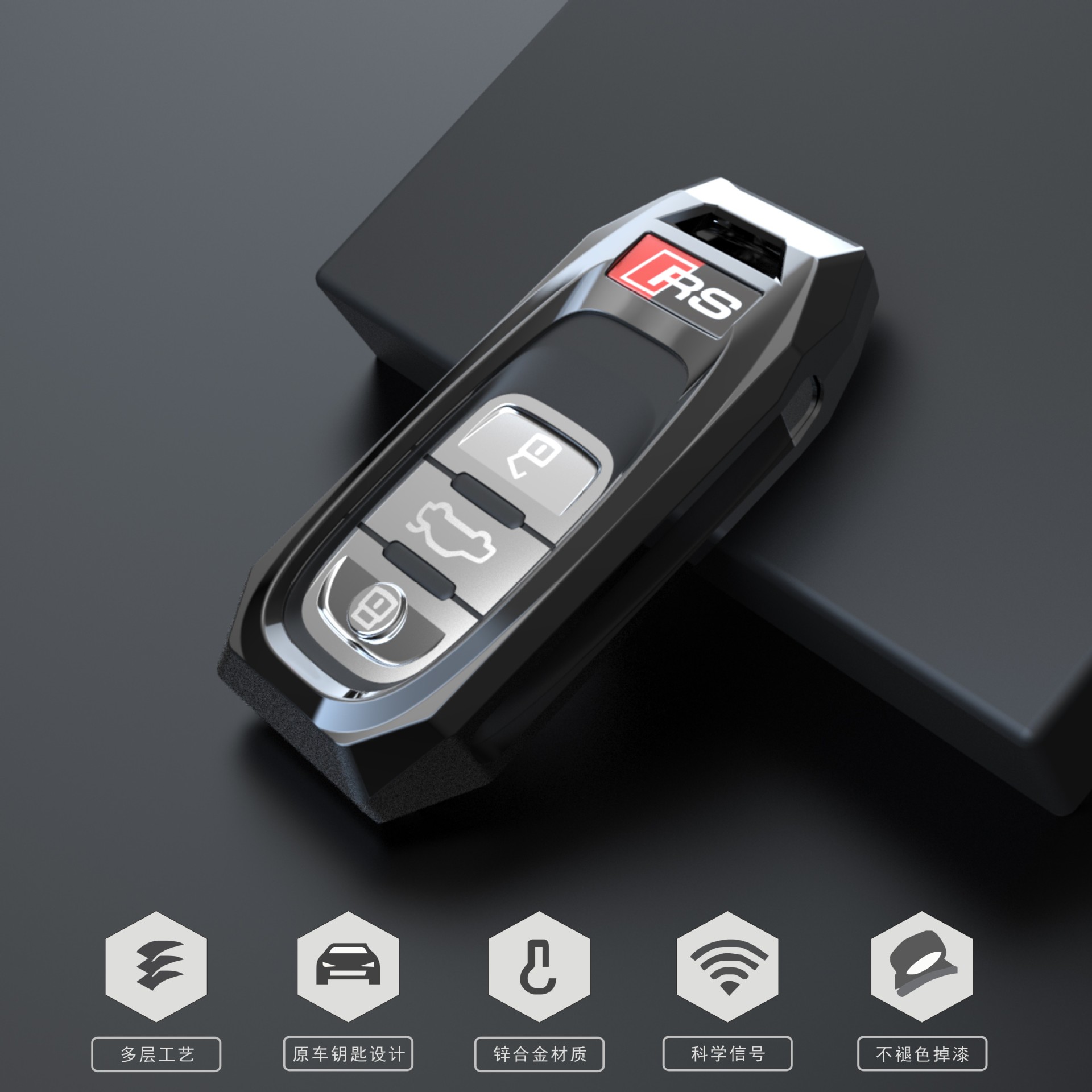 Suitable for Audi Key Case A6lq3 Car Modification A4L Protective Case A7 A3 Polo High-End Buckle A5 Bag