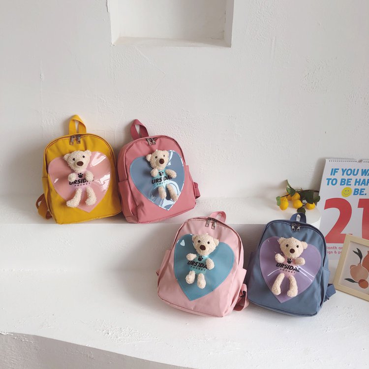 Foreign Trade Children's Backpack 2021 New Korean Style Internet Celebrity Bear Small Backpack Cartoon Bag Kindergarten Backpack Wholesale
