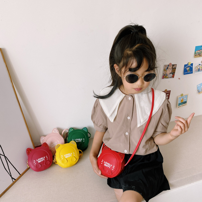 Baby bag Super Cute Cat Cartoon bag children Small round bag fashion Princess bag girl Crossbody Bag