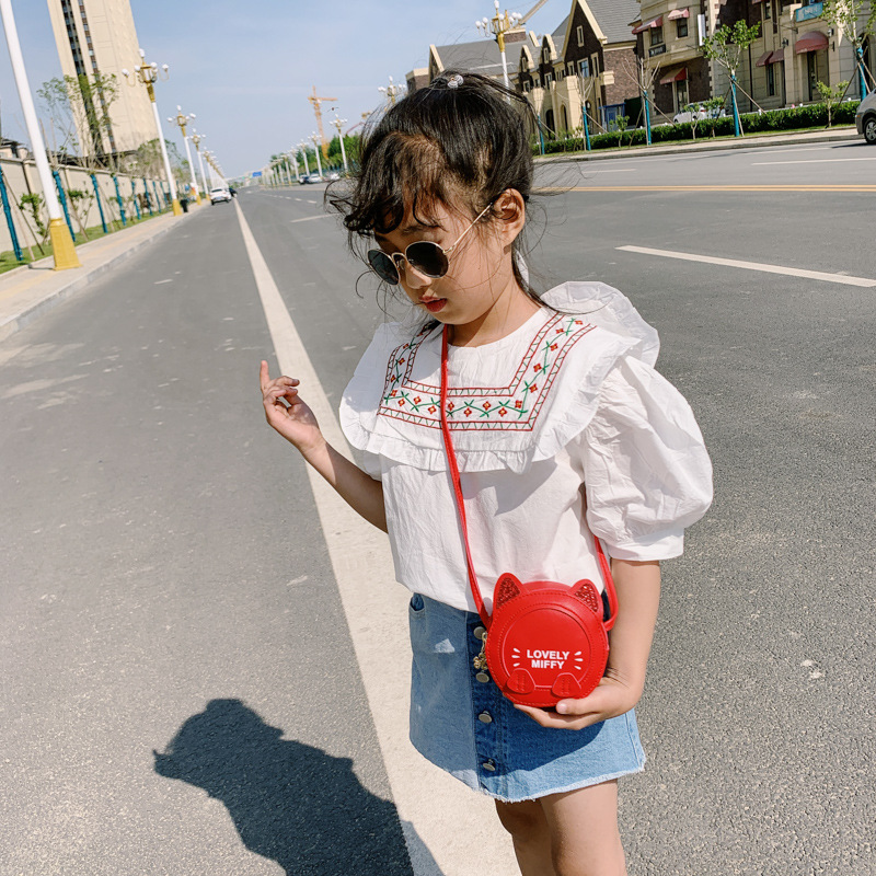 Baby bag Super Cute Cat Cartoon bag children Small round bag fashion Princess bag girl Crossbody Bag